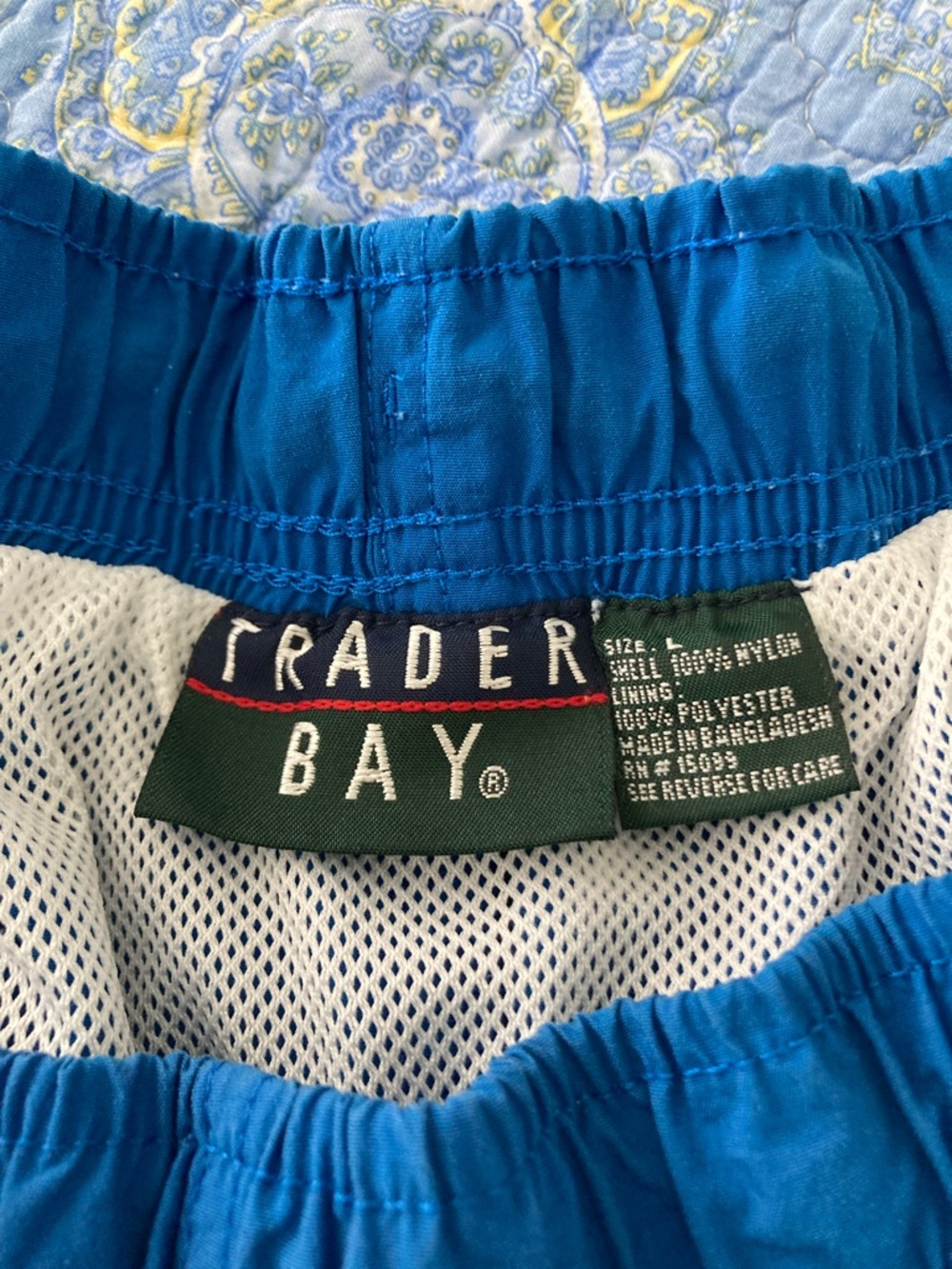 Men’s Trader Bay Teal-Blue Athletic Men’s Pull-On Shorts / Bathing Suite.